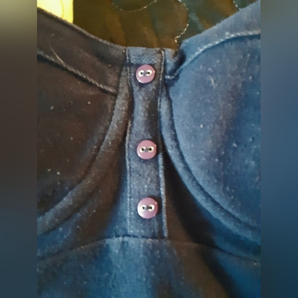 Energie Navy Blue Bustier Top Size S - Picture 2 of 3